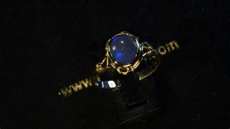 M14814 Blue Opal Ring 18k Gold Youtube