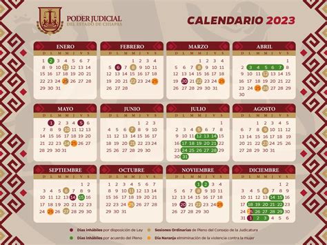 Calendario 2023 Del Poder Judicial De La Cdmx Imagesee