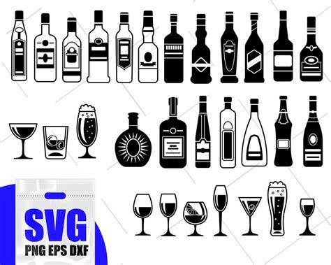 Alcoholic Beverage Image File Liquor Svg Booze Vector Files Booze Svg