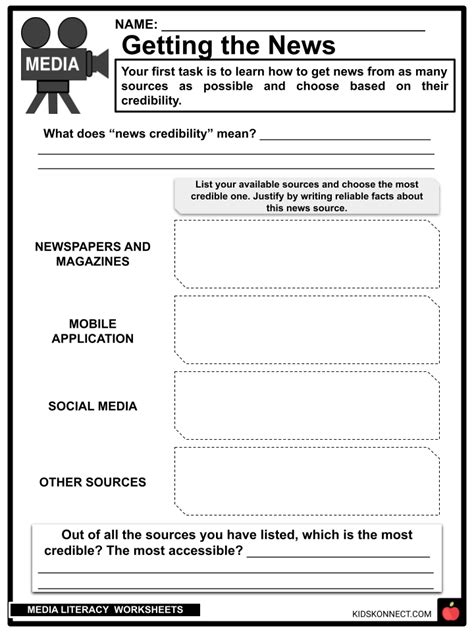 Media Literacy Worksheets For Kids Downloadable Pdf Unit