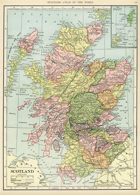 Click full screen icon to open full mode. Map of Scotland ~ Free Vintage Image | Old Design Shop Blog