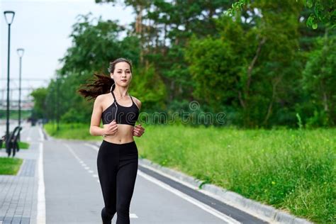 Running Asian Woman On Running Track Morning Jogging The Athlete