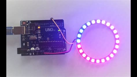 Using An Bit Rgb Neopixel Lcd Ring With Arduino Youtube