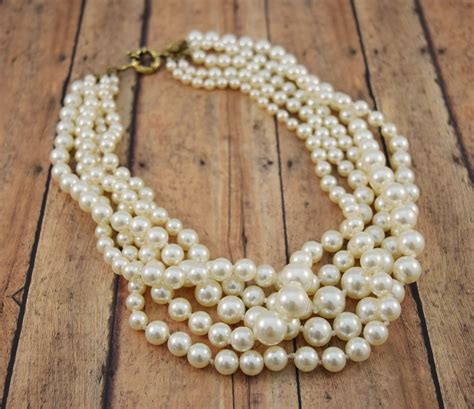 Multi Strand Faux Pearl Necklace On Storenvy