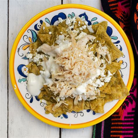 Chilaquiles Verdes Traditional Mexican Green Chilaquiles Dish