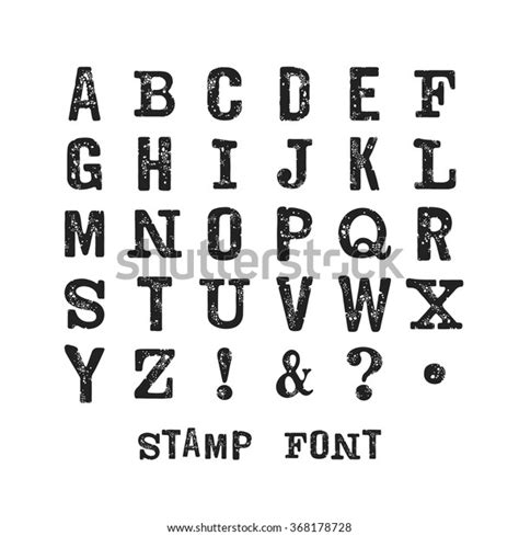 Stock Vektor „vector Latin Stamp Font Vector Stamp“ Bez Autorských