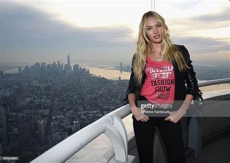 Victorias Secret Angel Candice Swanepoel Lights The Empire State