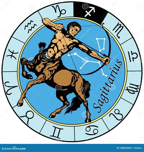 Sagittarius Zodiac Sign In Circle Vector Stock Vector Illustration Of Centaur Astrological