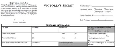 Victoria secret pink credit card application. Victoria's Secret Job Application - Printable Employment PDF Forms