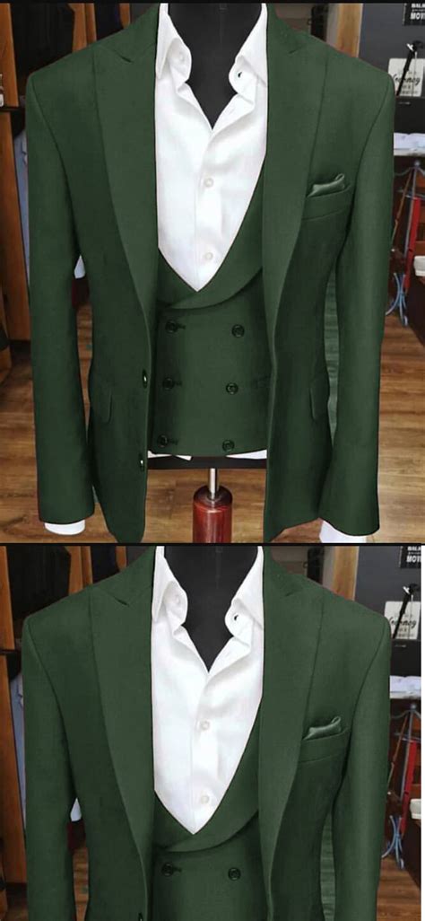 Dark Green Wedding Groomsmen Tuxedos Green Suit Men Fashion Suits