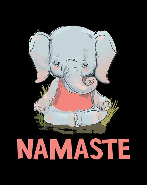 Elephant Yoga Meditation Namaste Digital Art By Jessika Bosch