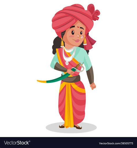 rani lakshmibai cartoon character royalty free vector image