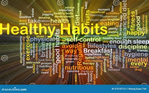 Healthy Habits Background Concept Glowing Stock Illustration Image