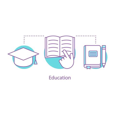 Education Concept Icon Gaining Knowledge Idea Thin Line Illustration