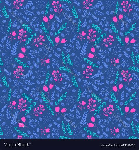 Vibrant Colors Seamless Pattern With Flowers Vector Image