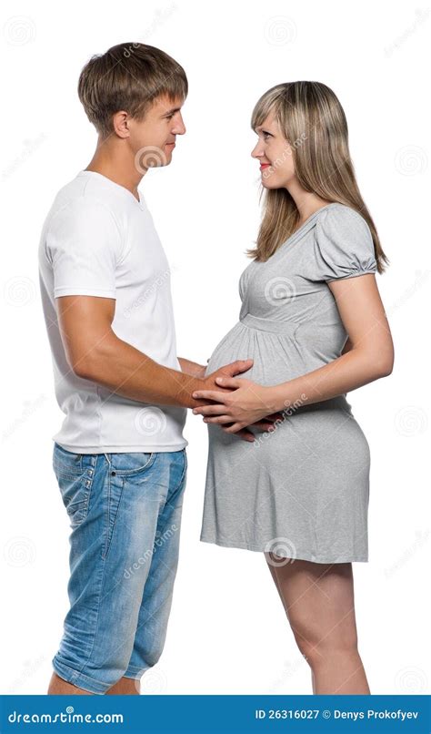 Pregnant Woman With Husband Stock Image Image Of Affectionate Female