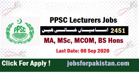 Ppsc Lecturers Jobs Advertisement Vacancies Jobs For Pakistan