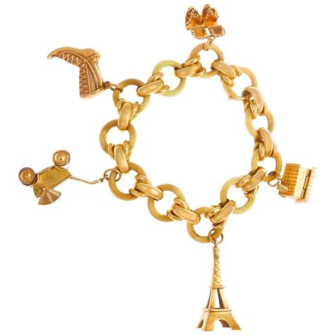 Vintage Gold Charm Bracelet For Sale At 1stdibs Vintage Gold Charm