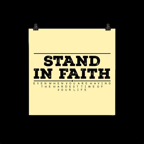 Stand In Faith Poster Etsy