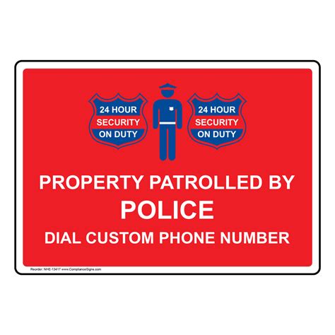 Custom Property Patrolled By Campus Security Sign Nhe 13418