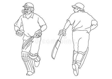 Cricket Players Stock Illustration Illustration Of Action 7293857