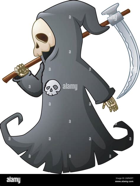 Cartoon Grim Reaper With Scythe Stock Vector Image And Art Alamy