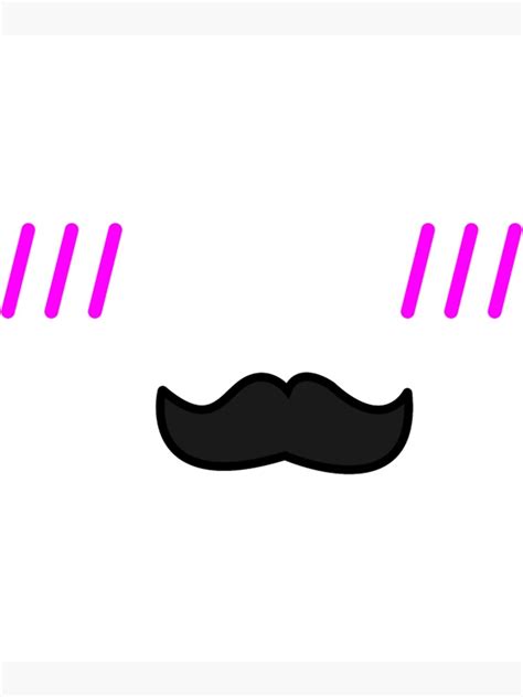 Kawaii Mustache Anime Face Emoji Poster For Sale By Embroiderlinel