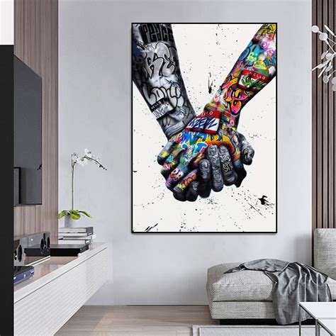 Maybe you would like to learn more about one of these? Street Graffiti Art Canvas Painting Lover Hands Art Wall ...