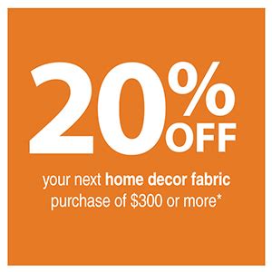 The newest furniture & home décor coupon is daily update walmart 2020 best home bags shoes kids deals. Fabric City Inc. NY Home Decor Fabric Store Coupon (20% Off)