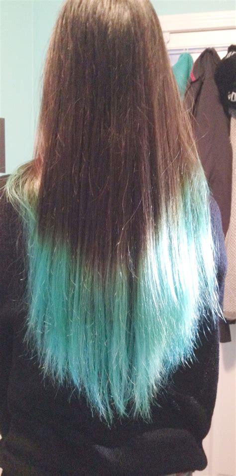 Karens Turquoise Dip Dyed Ends Hair Colors Ideas