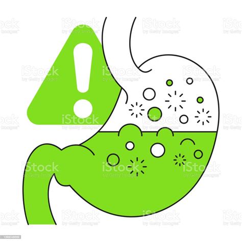 Gastric Acid Icon In Thin Line Stock Illustration Download Image Now