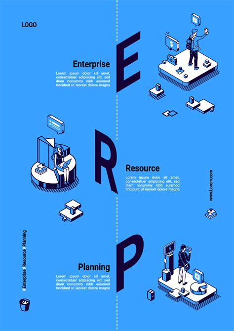 Erp Enterprise Resource Planning Isometric Poster 14947128 Vector Art