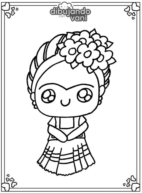 Dibujo Para Colorear De Frida Kahlo