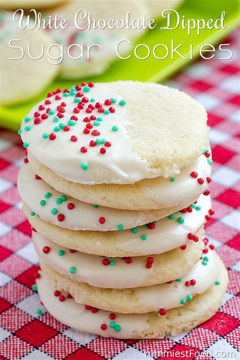 White Chocolate Dipped Sugar Cookies Recipe From Yummiest Food Cookbook