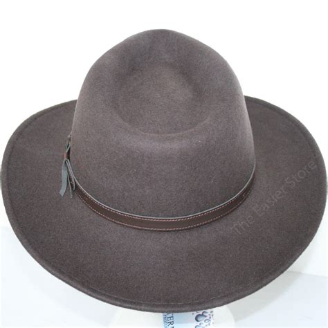 Quality Mens Waterproof Brown Wool Felt Fedora Hat Trilby Stetson