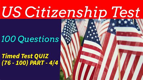 Us Citizenship Test 100 Questions Timed Test Quiz 76 100 Part 4