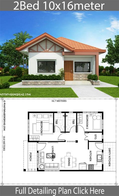 Home Design Plan 65x75m 2 Bedrooms A2 Samphoas Plan 4c1