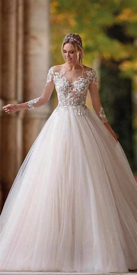 21 Illusion Long Sleeve Wedding Dresses Youll Like Wedding Dresses Guide Ball Gown Wedding
