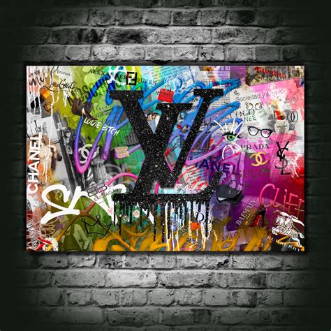 Shop for louis vuitton inspired wall art. Louis Vuitton Glitter Drip Canvas Print Art Pop Art Modern ...