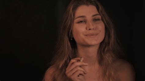 Beautiful Woman Smoking A Cigarette Stock Video Footage SBV Storyblocks