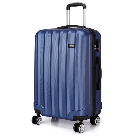 K1773l Kono Vertical Stripe Hard Shell Suitcase 20 Inch Luggage Set Navy