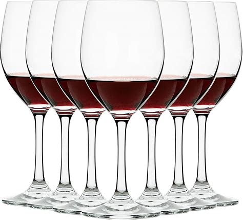 12 Ounce Set Of 8 Traditional Crystal Red White Wine Glass Crystal Clear Glass Amazon Ca