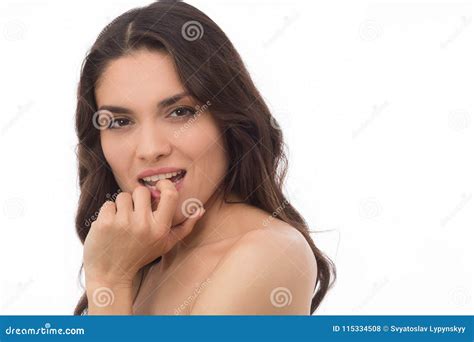 Portrait Of A Gorgeous Middle Aged Brunette Woman Stock Photo Image