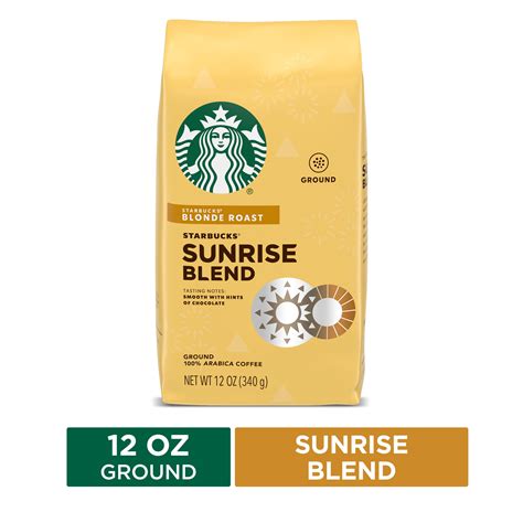 Starbucks Blonde Roast Ground Coffee Sunrise Blend 100 Arabica 1 Bag
