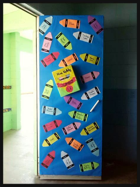 Puerta Decorada Con Crayolas Classroom Door Preschool Classroom