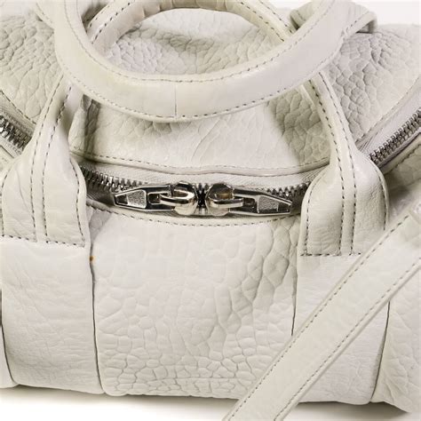 Rockie Pebbled White Leather Bag