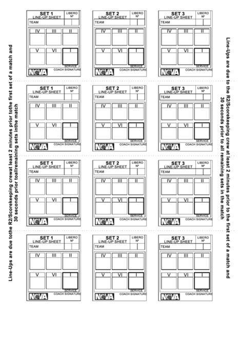 Free Printable Volleyball Lineup Sheet Calendar Printable
