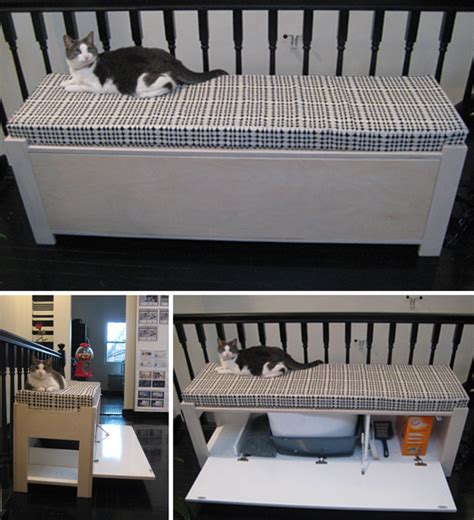 If anything proves a litter box can be both elegant and functional, it's the mini cabinet from modernist cat. DIY : 20 ideas for hiding your cat's litter box - Yummypets