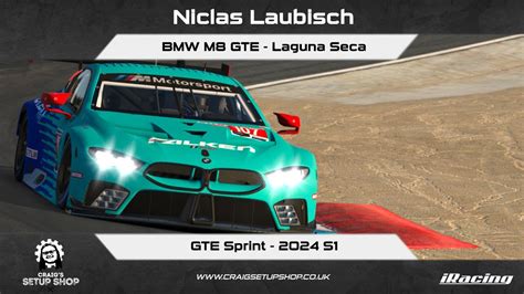 IRacing 24S1 BMW M8 GTE GTE Sprint Laguna Seca Nic YouTube