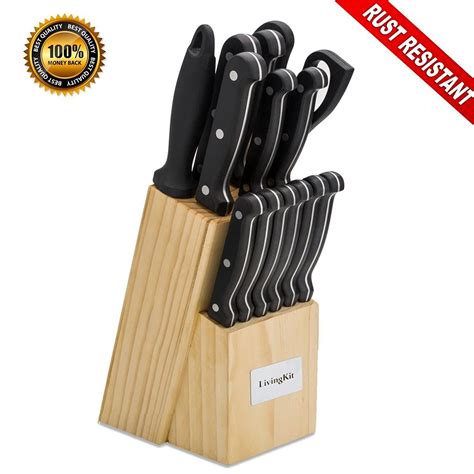 knife kitchen block culinary knives piece sets stainless steel commercial cooking